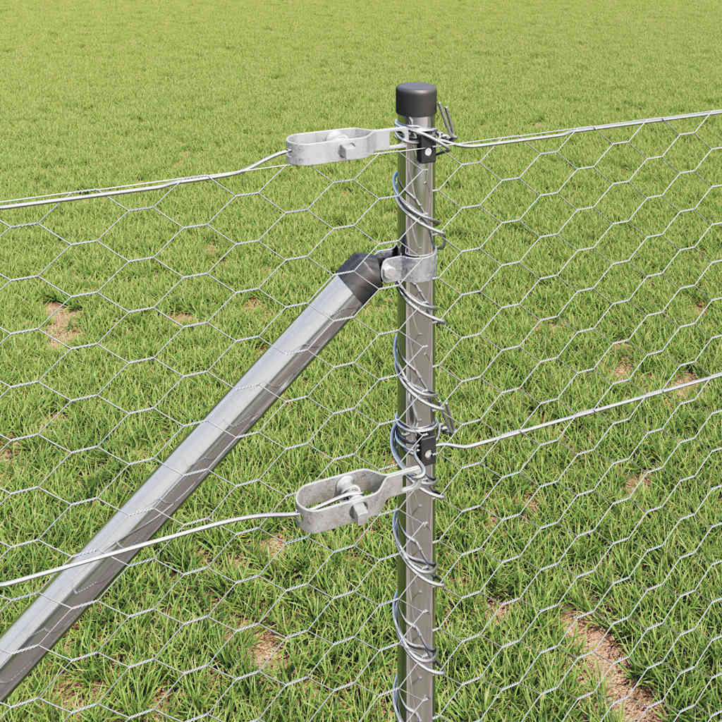 Zaunpfosten Silber 10 x 0,6 m (36 mm Netz) Stahl