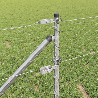 Zaunpfosten Silber 10 x 0,6 m (50 mm Maschen) Stahl