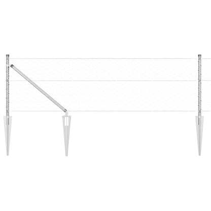 Zaunpfosten Silber 10 x 0,6 m (50 mm Maschen) Stahl