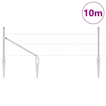 Zaunpfosten Silber 10 x 0,8 m (36 mm Mesh) Stahl