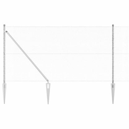 Zaunpfosten Silber 10 x 1 m (13 mm Maschen) Stahl