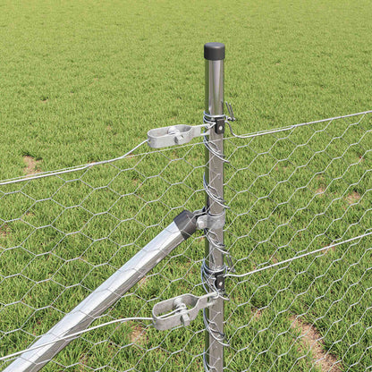 Zaunpfosten Silber 10 x 1 m (36 mm Maschen) Stahl