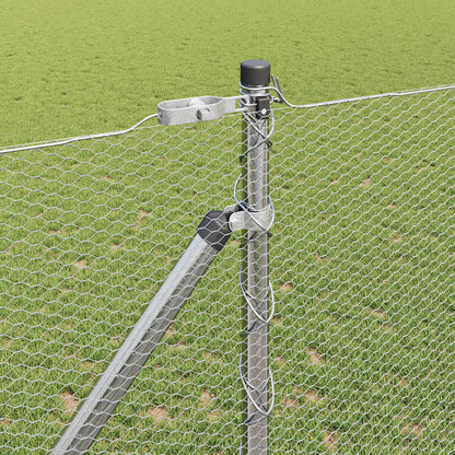 Zaunpfosten Silber 10 x 1,2 m (13 mm Maschen) Stahl