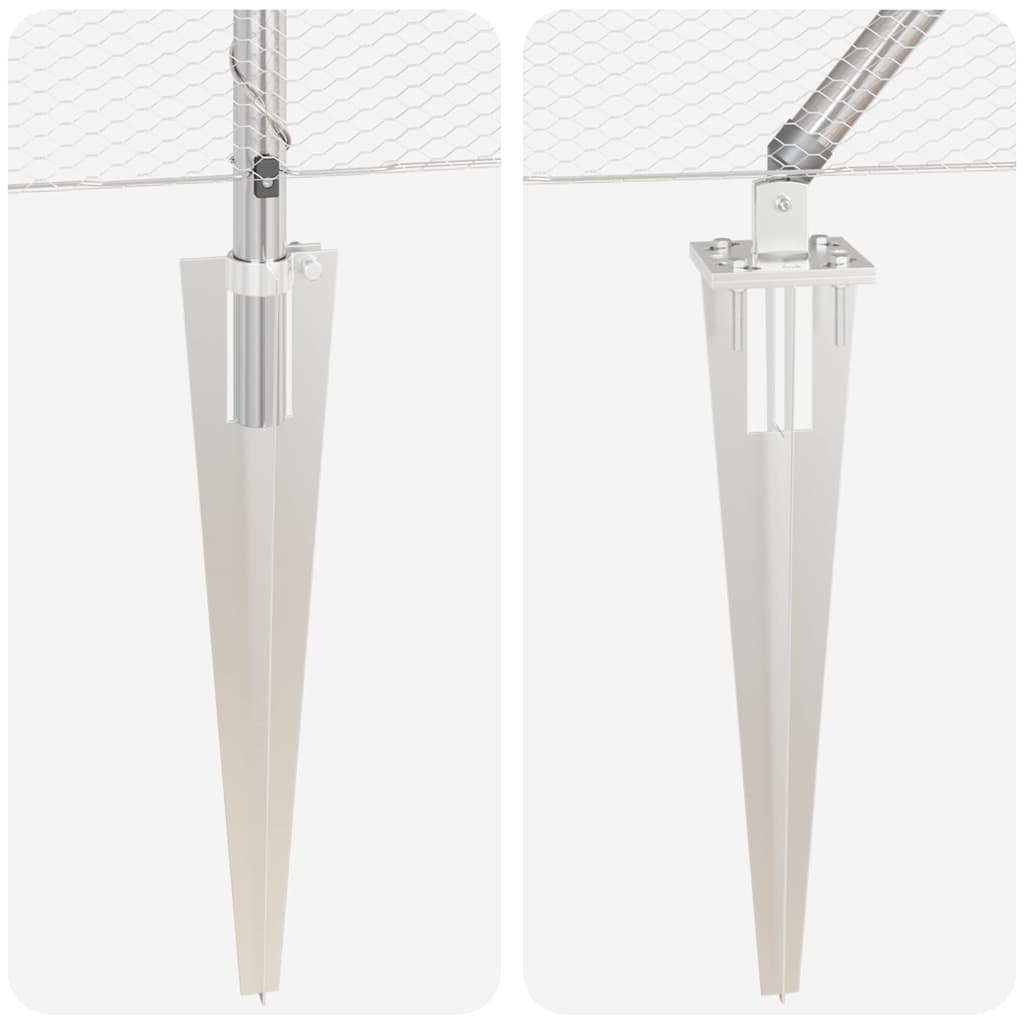 Zaunpfosten Silber 10 x 1,4 m (13 mm Maschen) Stahl