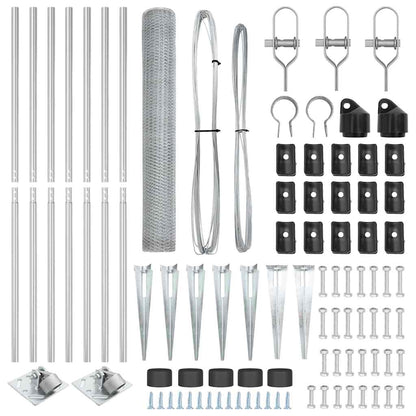 Zaunpfosten Silber 10 x 1,4 m (13 mm Maschen) Stahl