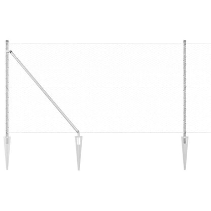 Zaunpfosten Silber 10 x 1,4 m (25 mm Maschen) Stahl