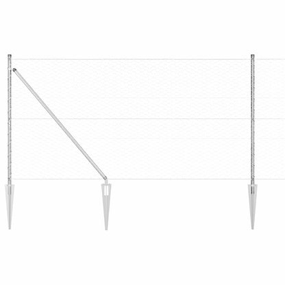 Zaunpfosten Silber 10 x 1,4 m (36 mm Maschenweite) Stahl