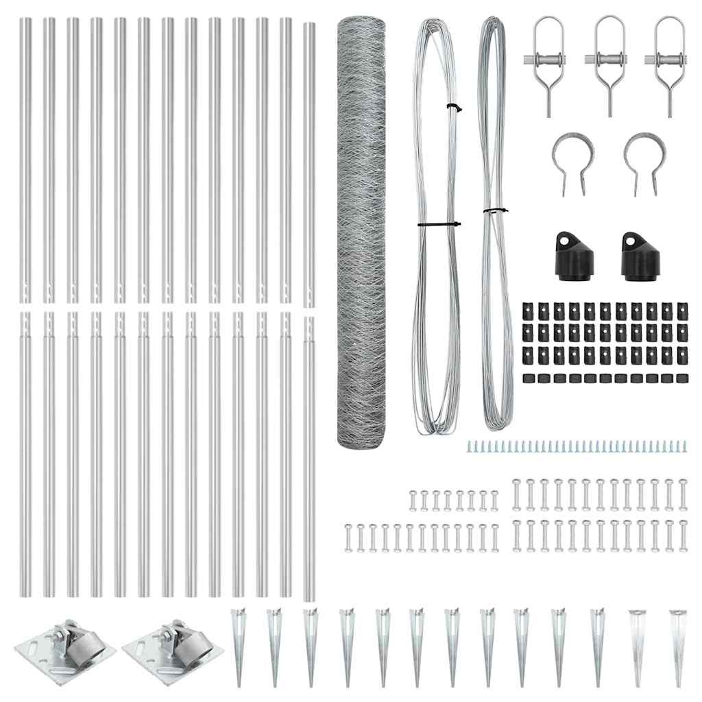 Zaunpfosten Silber 10 x 1,4 m (36 mm Maschenweite) Stahl