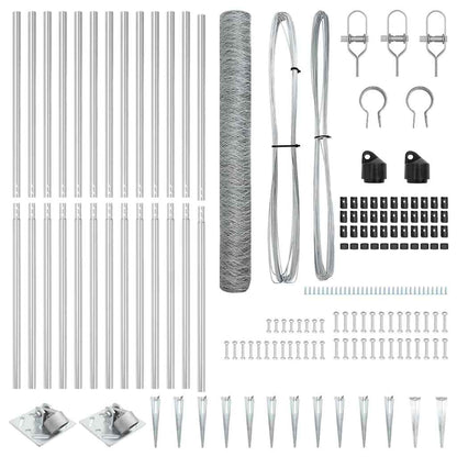 Zaunpfosten Silber 10 x 1,4 m (36 mm Maschenweite) Stahl