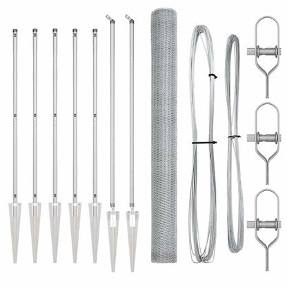 Zaunpfosten Silber 10 x 1,5 m (13 mm Maschenweite) Stahl