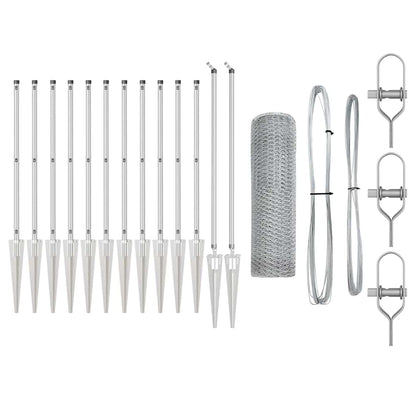 Zaunpfosten Silber 25 x 0,8 m (25 mm Mesh) Stahl