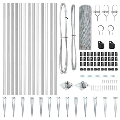 Zaunpfosten Silber 25 x 1 m (25 mm Maschen) Stahl