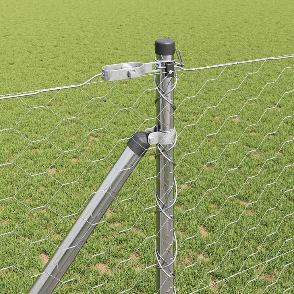 Zaunpfosten Silber 25 x 1,2 m (50 mm Maschen) Stahl