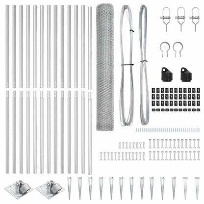 Zaunpfosten Silber 25 x 1,4 m (13 mm Mesh) Stahl