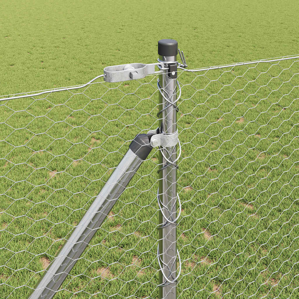 Zaunpfosten Silber 25 x 1,4 m (25 mm Netz) Stahl