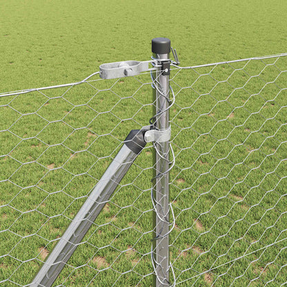 Zaunpfosten Silber 25 x 1,4 m (36 mm Maschen) Stahl