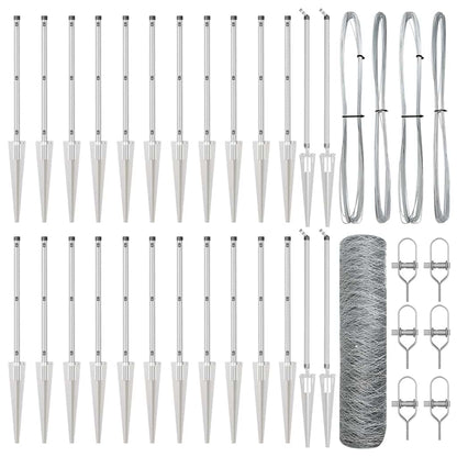 Zaunpfosten Silber 50 x 0,4 m (36 mm Maschen) Stahl