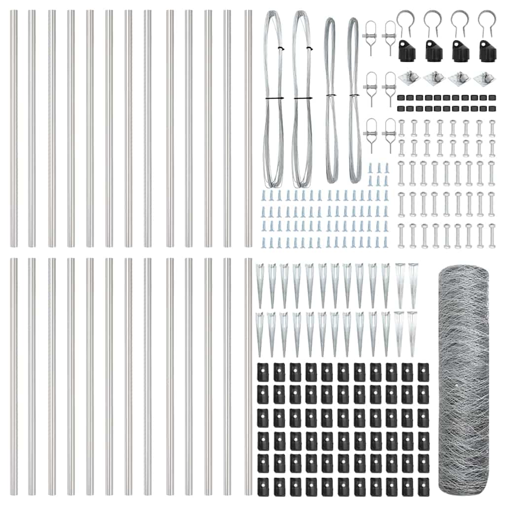 Zaunpfosten Silber 50 x 0,5 m (50 mm Netz) Stahl