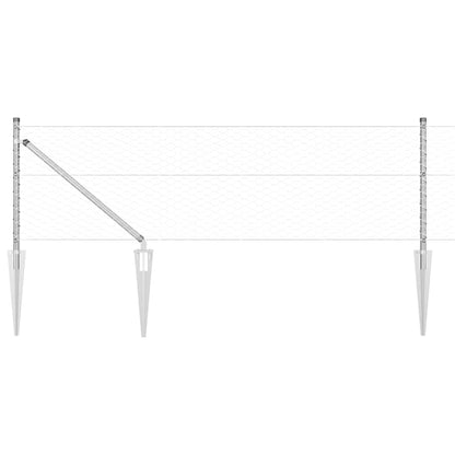 Zaunpfosten Silber 50 x 0,6 m (36 mm Mesh) Stahl