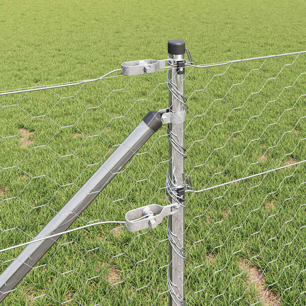 Zaunpfosten Silber 50 x 0,6 m (50 mm Gewebe) Stahl