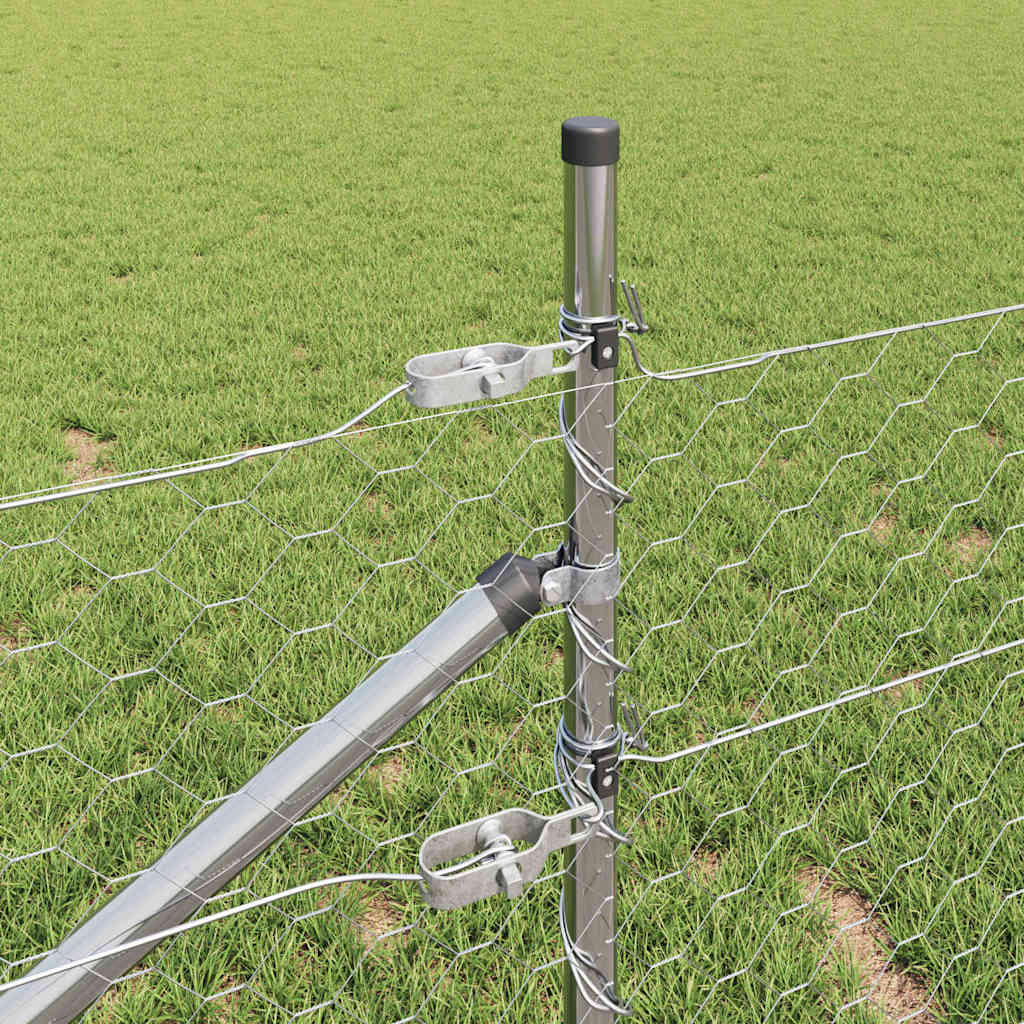 Zaunpfosten Silber 50 x 1 m (50 mm Mesh) Stahl