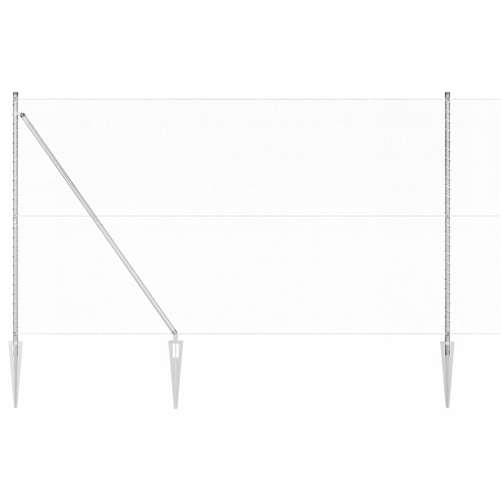 Zaunpfosten Silber 50 x 1,5 m (13 mm Maschen) Stahl