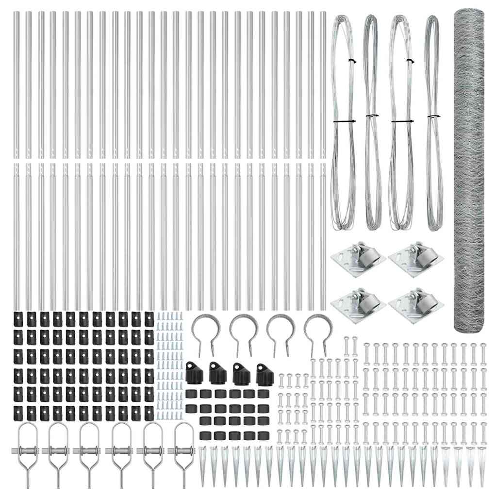 Zaunpfosten Silber 50 x 1,5 m (50 mm Maschen) Stahl