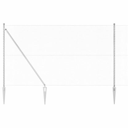 Zaunpfosten Silber 50 x 1,6 m (13 mm Maschen) Stahl