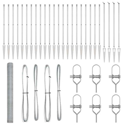 Zaunpfosten Silber 50 x 1,6 m (13 mm Maschen) Stahl