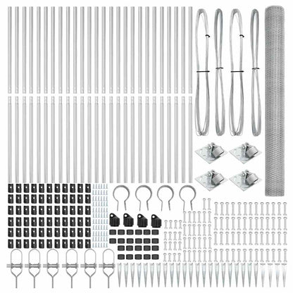 Zaunpfosten Silber 50 x 1,6 m (13 mm Maschen) Stahl
