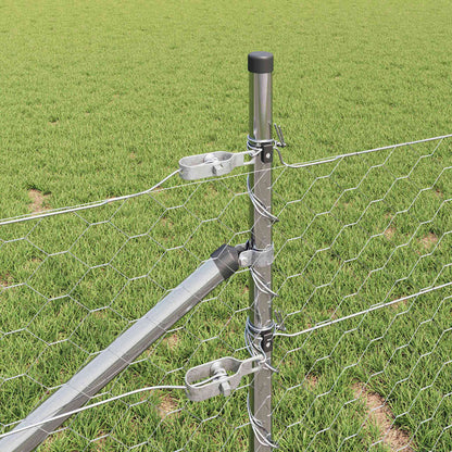 Zaunpfosten Silber 100 x 0,5 m (50 mm Maschenweite) Stahl