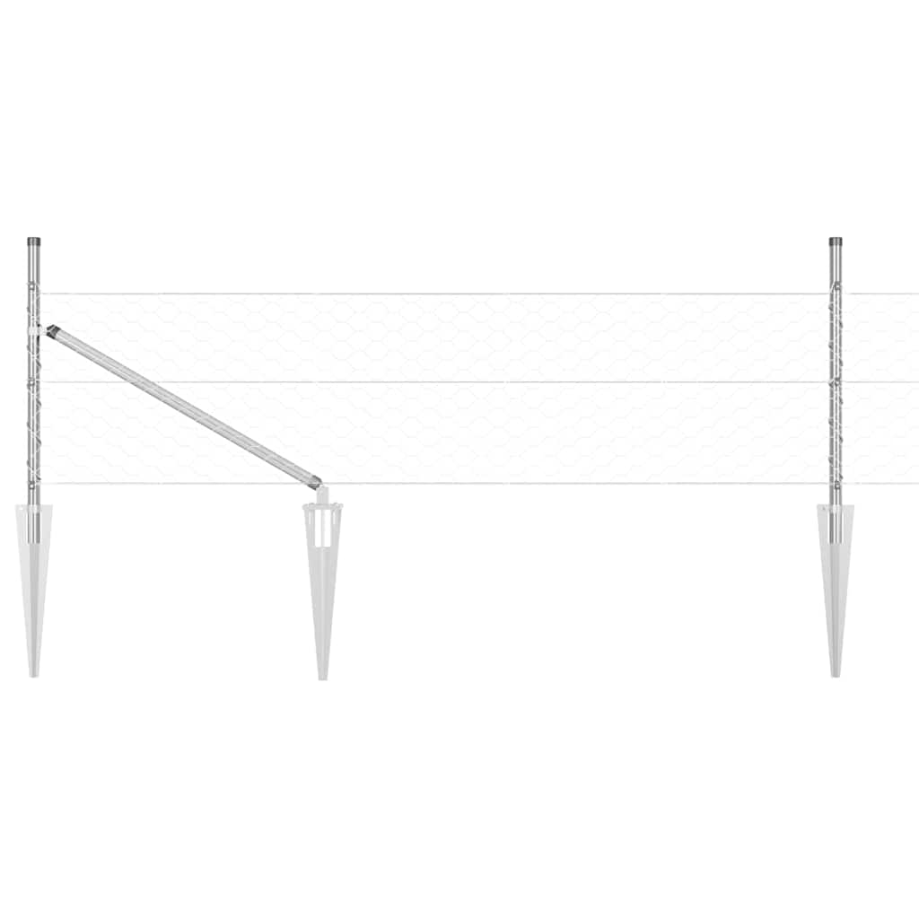 Zaunpfosten Silber 100 x 0,5 m (50 mm Maschenweite) Stahl