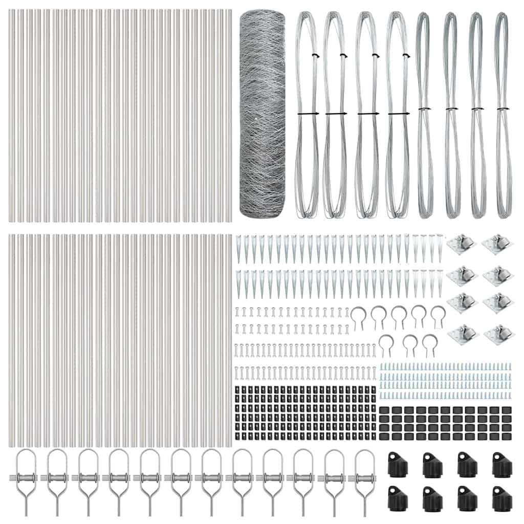Zaunpfosten Silber 100 x 0,6 m (50 mm Masche) Stahl