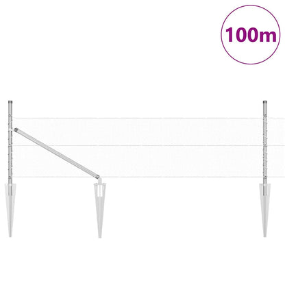 Zaunpfosten Silber 100 x 0,8 m (13 mm Maschenweite) Stahl