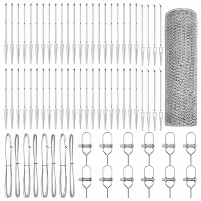 Zaunpfosten Silber 100 x 0,8 m (25 mm Gitter) Stahl