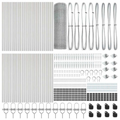Zaunpfosten Silber 100 x 0,8 m (25 mm Gitter) Stahl