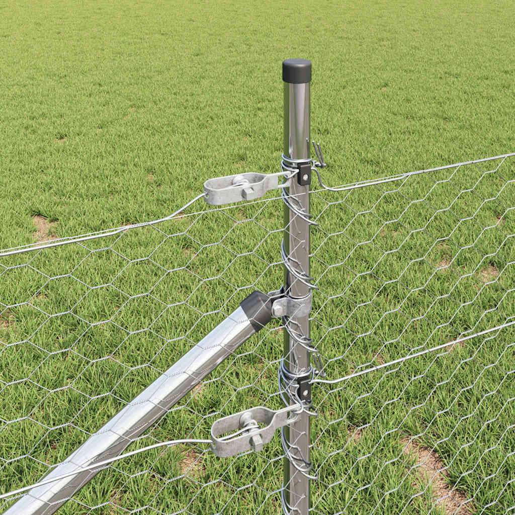 Zaunpfosten Silber 100 x 1 m (36 mm Maschenweite) Stahl