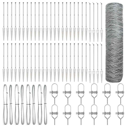 Zaunpfosten Silber 100 x 1 m (50 mm Maschenweite) Stahl