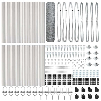 Zaunpfosten Silber 100 x 1 m (50 mm Maschenweite) Stahl