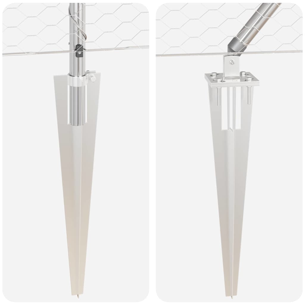 Zaunpfosten Silber 100 x 1,2 m (36 mm Maschen) Stahl