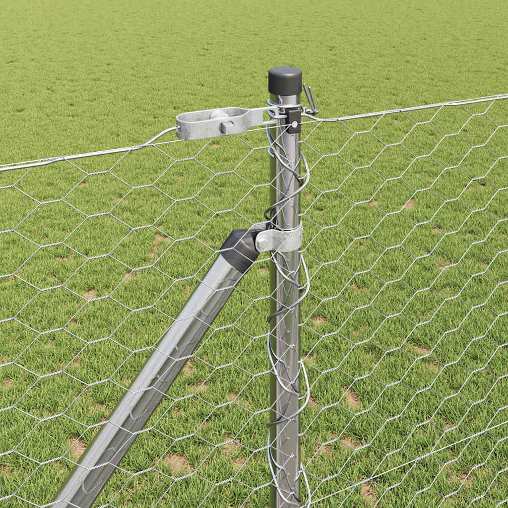 Zaunpfosten Silber 100 x 1,2 m (36 mm Maschen) Stahl