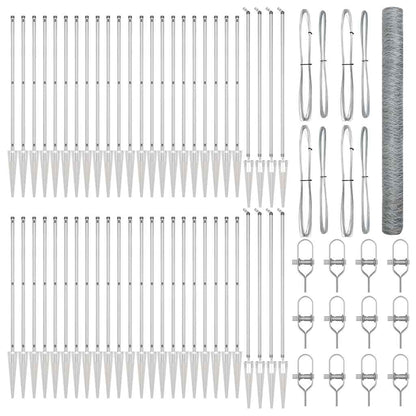 Zaunpfosten Silber 100 x 1,5 m (50 mm Maschenweite) Stahl