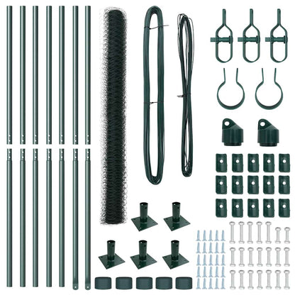 Zaunpfosten Grün 10 x 1,5 m (36 mm Netz) Stahl und PVC