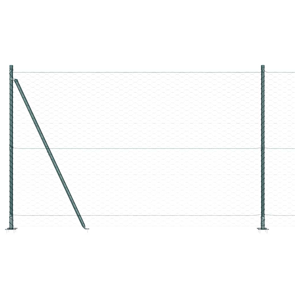 Zaunpfosten Grün 25 x 1,4 m (50 mm Mesh) Stahl und PVC