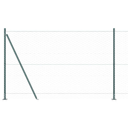 Zaunpfosten Grün 25 x 1,4 m (50 mm Mesh) Stahl und PVC