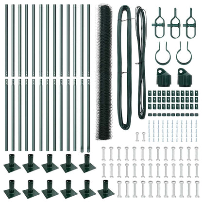 Zaunpfosten Grün 25 x 1,6 m (36 mm Mesh) Stahl und PVC