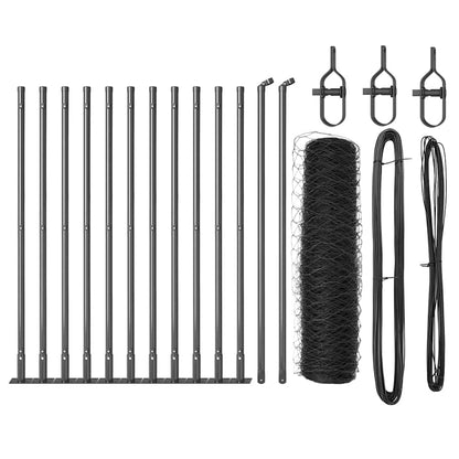 Zaunpfosten Grau 25 x 0,5 m (36 mm Netz) Stahl