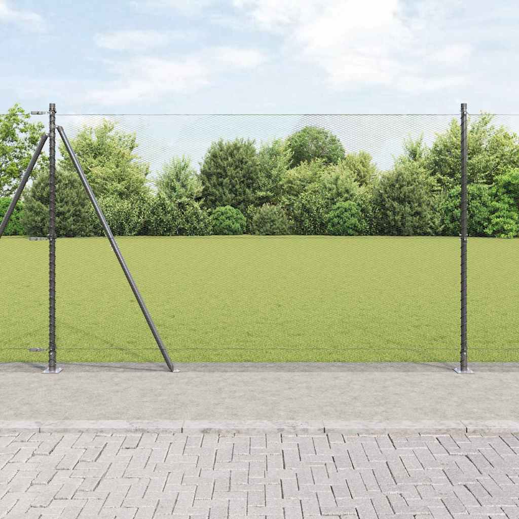 Zaunpfosten Grau 25 x 1,4 m (13 mm Mesh) Stahl und PVC