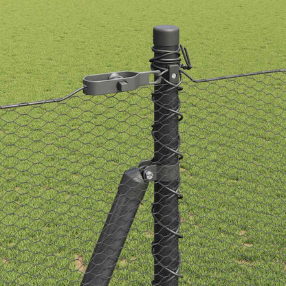 Zaunpfosten Grau 25 x 1,5 m (13 mm Maschenweite) Stahl