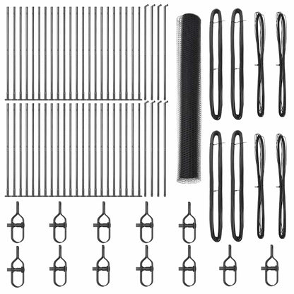 Zaunpfosten Grau 100 x 1,2 m (25 mm Netz) Stahl und PVC